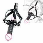 Silicone Double-Ended Strap On Dildos Mouth Gag Fetish bdsm Bondage Realistic Penis Harness BDSM Adult Erotic Sex Toys Products