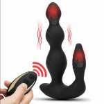 Anal Plug Vibrator Male Sex Toy Prostate Massager, Anal Trainer Remote Control G Spot Vibrator for Men Women Beginner Sex Shop