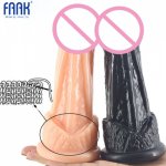 Faak, FAAK Sex Products Monster Animal Penis Crocodile Dildo Black and Meat Pink 2 Color Choice Knit Art Work Base Penis Hot Sale
