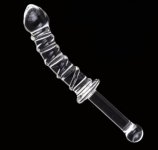 Double Ended Crystal Glass Dildo Vagina Massager Artificial Penis Anal Plug Spiral G Spot Simulator Adult Sex Toys for Woman