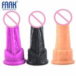 FAAK Original 14.4*5.3cm 3 colors flexible crocodilian Dildos Dong animals Penis Anal Toy for Women Adult Erotic Sex Product