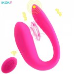 Ikoky, IKOKY Couple Share G-spot Vibrator U Shape Bendable Sucking Vibrator Sex Toys for Couple Women Clitoris Vagina Stimulator