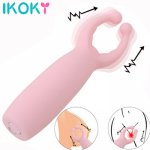 Clitoris Stimulation Massager 10 Speeds Female Masturbation Sex Toys for Women Rabbit Vibrator Nipple Clamps Vibrator Silicone