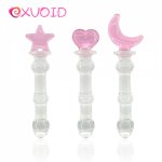 EXVOID Sex Toys for Women Men Pink Heart Fairy Stick Anal Plug Adult Products Butt Plug G-spot Massager Glass Dildo Anal Beads