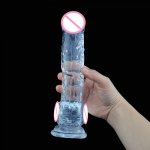 Silicone Transparent Jelly Dildo Realistic Large Penis Dick With Egg With Strong Suction Cup Anal Butt Plug Sex Toys for Woman