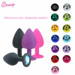 1 PCS Colorful Diamond Vibration Anal sex toys Silicone Crystal Jewelry Anal butt plug Vibrators Intimate sex toys for Women