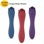 Tongue Licking Vibration Masturbator G Spot Silicone Vibrator Sex Toy For Women 10 Speeds Vaginal Massage Adult Orgasm Product
