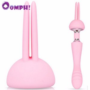 Oomph! Rechargeble Double Head Silicone Rabbit Vibrator Sexy Toys for Woman G Spot Messager AV Magic Wand