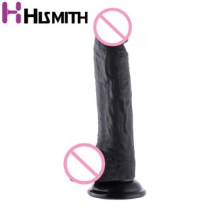 HISMITH Sex Machine Add on Attachments 9 inches Black dildo diameter 1.73 inches quick connector non-toxic penis sex toys 