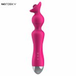Zerosky, 12 Kinds of Frequency AV Wand Vibrator Cap USB Rechargeable Waterproof G-Spot Massage Sex Toys for Women Zerosky