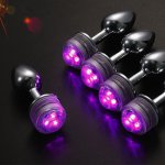 Remote Control LED Lamp Anal Plug Prostate Stimulation Massage Anus Dilator Butt Plug Dilatation Flirt Adult Game Sex Toy for Co