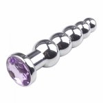 Crystal Jewelry Intimate Metal Anal Plug Smooth Touch Butt Plug Anal Beads Anus Dilator Anal Toys for Men Women