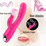 12-Frequency Vibration USB Charging Female Masturbation Female Vibrator Stick Tongue Massager Toy Sex Toys M1014