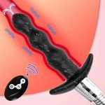 Remote Control Anal Beads Vibrator Water Spraying Douche Enema Cleaner 10 Modes Vibrating Butt Plug Prostate Massager Sex Toys