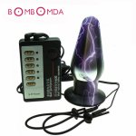 Electric Shock Big Butt Plug 2 Penis Ring Prostate Massager Medical Themed Toys Adults Sex Toys for Men Women Anal Vaginal Plug