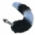 Fox, Stainless Steel Screw Threads Anal Plug Body Massager Anal Beads with Soft Fox Tail Butt Plug Anal Tail Adult Games H8-185E