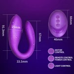 Wireless Vibrator Adult Toys For Couples USB Rechargeable Dildo G Spot U Silicone Stimulator Double Vibrators Sex Toy For Woman