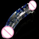Top super huge dildo realistic crystal glass double dildo adult sex toys for woman G spot Masturbation male glass penis sex shop