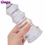 Huge Crystal Glass Dildo Anal Beads Butt Plug with 5 beads Anal Toys For Women Men Super Large Anal Sex Toys Adult Sex Products