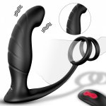 S233-2 Double Cock Ring Vibration Prostata Vibrator Massager Male Butt Sex Toys Anal Plug Vibrator Ring For Men
