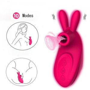 Sucking & Licking & Vibrating 3 In 1 Clitoris For Double Stimulation Sucker Tongue Vibrator Stimulator For Oral Sex Solo Blowjob