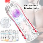 Male Masturbator Cup Soft Pussy Sex Toys Transparent Vagina Adult Endurance Exercise Sex Products Vacuum Aircraft Cup for Men