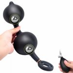 Built-in Steel Ball Inflatable Anal Plug Vaginal Anus Expander Buttplug With Ring Prostate Massager Adult Sex Toys For Men Women