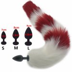 Fox, Metal Anal Sex Toys Insert Butt Plug Fox Tail Anal Plug Butt Stopper Sex Fetish Accessories Artificial Fake Anal Tail H8-218D