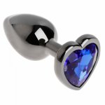 3 Size Beginner butt Plug Anal Aluminum Alloy prostate Heart Shaped Rhinestone Butt Sex Toy For Women Adult Product dropshipping