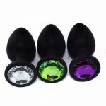 Small Size Stainless Steel+Crystal Metal Anal Sex Toys Plug Massage Booty Beads Crystal Adult Products Butt Plug For Women Man