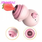 FBHSECL 6 Modes Cute Pig Tongue Licking Vibrator Clitoris Stimulator Nipple Massager Sex Toys for Woman Female Masturbator