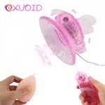 EXVOID Silicone Wearable Sucker Vibrator Sex Toys for Women Breast Massager Butterfuly Vibrator Remote Control Adult Products