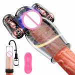 10 Speeds Vibrating Glans Exerciser Penis Thicken Erect Up Enlargement Vibrator Adult Toys Penis Pump Cylinder Sex Toys for Men