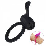 Penis Ring Cock Rings Vibrator Clitoris Stimulate Delay Ejaculation Lock Male Chastity Device Sex Toys for Men Built-in Battery