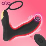 OLO Butt Vibrator Prostate Massager Anal Plug Vibrator With Penis Ring G-spot Men Masturbator Sex Toys For Men Adults