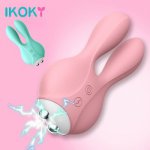 Ikoky, IKOKY Electric Shock Vibrator Sex Products Rabbit Vibrator Sex Toy for Women Dildo Vagina Stimulator Massager 12 Frequency