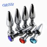 ORISSI Large Stainless Steel Butt Plugs Metal Anal Sex Products Anal Jewery Anal Plugs for Men Clitoris Stimulator ASS Massager