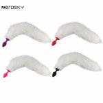 Zerosky, Zerosky White Fox Tail Anal Plug Silicone Butt plug Sexy Toy For Woman Buttplug Anal Stimulator Anus Sex Products