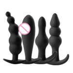 Anal sex toys vibrator butt plug silicone for Women prostate Unisex Silicone Beads Anal Butt G Spot Prostate Massager 4PCS H4