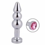 Sex Toys Metal Anal Beads Anal Plug Crystal Jewelry Butt Plug Anal Stimulation Prostate Massager Adult Product Toy For Woman Man