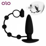 OLO Vibrator Anal Plug with Penis Cock Ring Butt Plug Sex Toys for Men Male Masturbation Sex Products Silicone Waterproof