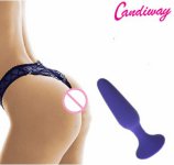 Candiway Soft Silicone Waterproof Bullet Anal Plug G spot Stimulation Adult Masturbation Sex Toys For Women Men