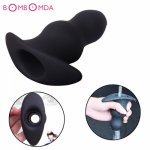 Hollow Silicone Anal Plug Anus Peep SM Erotic Toys For Men Woman, Prostate Massage Butt Plug Enema Anal Beads Sex Toys for Gay 2