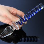 Crystal Glass Double Ended Dildo Anal Plug G Spot Stimulator Lesbian Sex Toy For Woman Adult Masturbator Erotic Dildos Butt Plug
