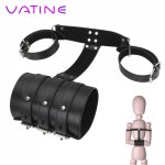 VATINE Adjustable PU Leather Wrist Cuffs Handcuffs Arms Behind Back Binder Sex Toys For Couples Bondage Restraints Accessories