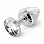 Zdobiony plug analny - Diogol Anni Butt Plug Round Silver Plated 25 mm Okrągły Srebrny