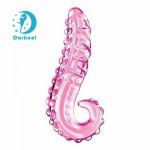 Pink Seahorse Shape Pyrex Glass Dildo Artificial Fake Penis Anus Expander Anal Butt Plug Prostate Massager Adult Gay Sex Toys