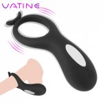 VATINE G spot Delay Ejaculation Vibrating Cock Ring Vibrator Clitoris Stimulator 10 Speed Sex Toys for Men Couple Penis Ring