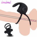 Powerful Male Penis Ring Vibrating Prostate Massager Strapon Masturbator Delay Ejaculation Ring Cock Toy For Couple Sex Shop