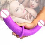 Realistic Soft Dildo Strapless Strapon For Gay Male Female Double Penetration Super Long Anal Vagina Masturbator Sextoyse Couple